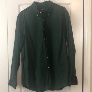 Mens Ralph Lauren button down long sleeve shirt dark green XXL